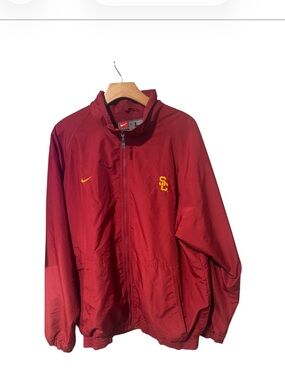 NIKE USC TROJANS Vintage Team Sports Embroidered Full Zip Windbreaker Jacket -L